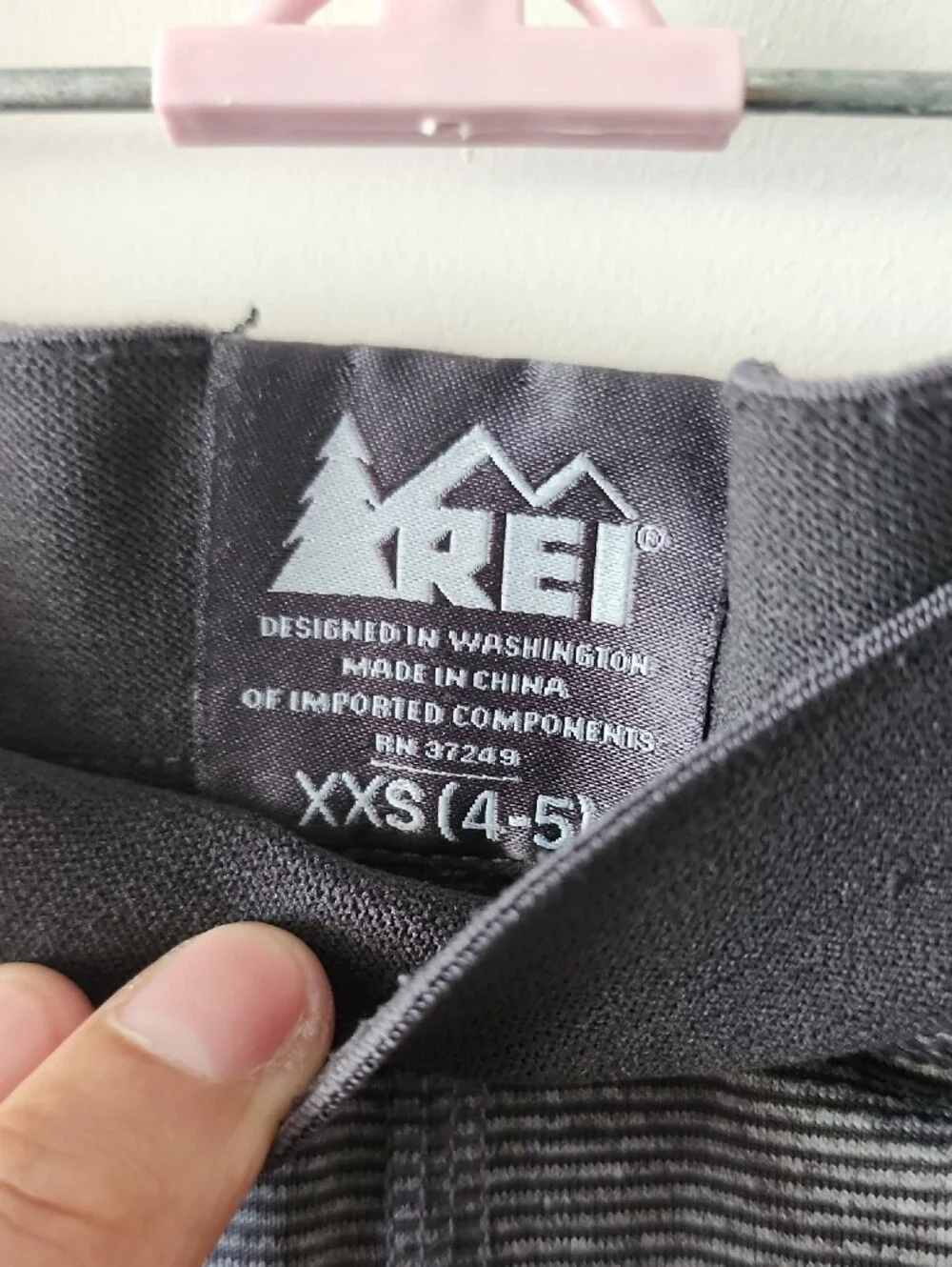 REI Co-op Kids Ray Base Layer Set | Size XXS 4-5 | Dark Grey Pinstripe Thermal